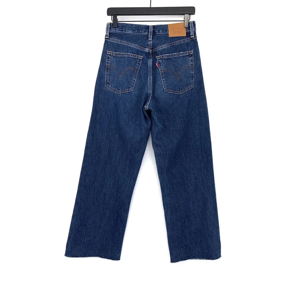 LEVI'S Premium Ribcage Straight Ankle Jean Blue Denim 27 - Picture 9 of 11